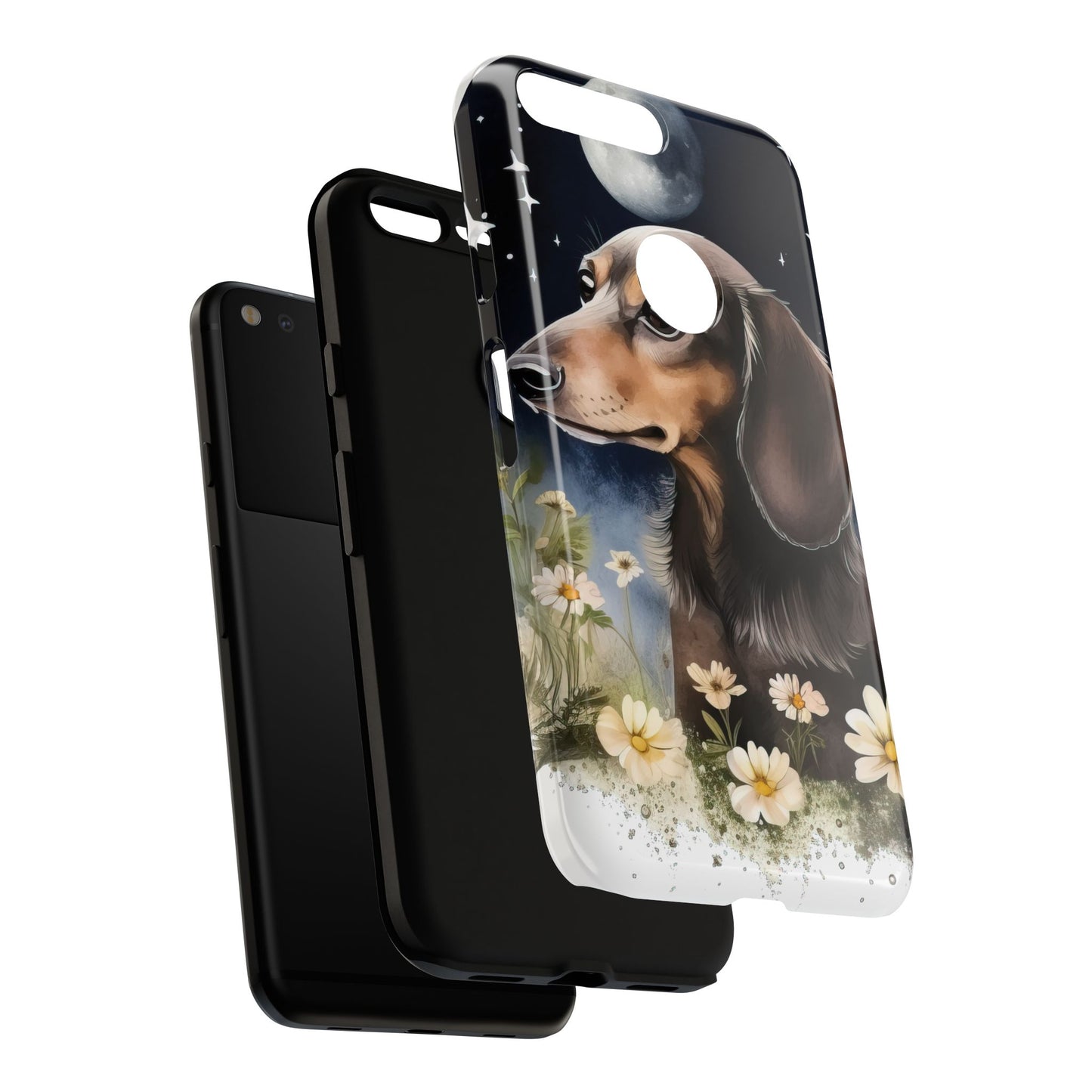 Vibrant Dachshund Moonlight Phone Case - Dog Apple Pixel Galaxy