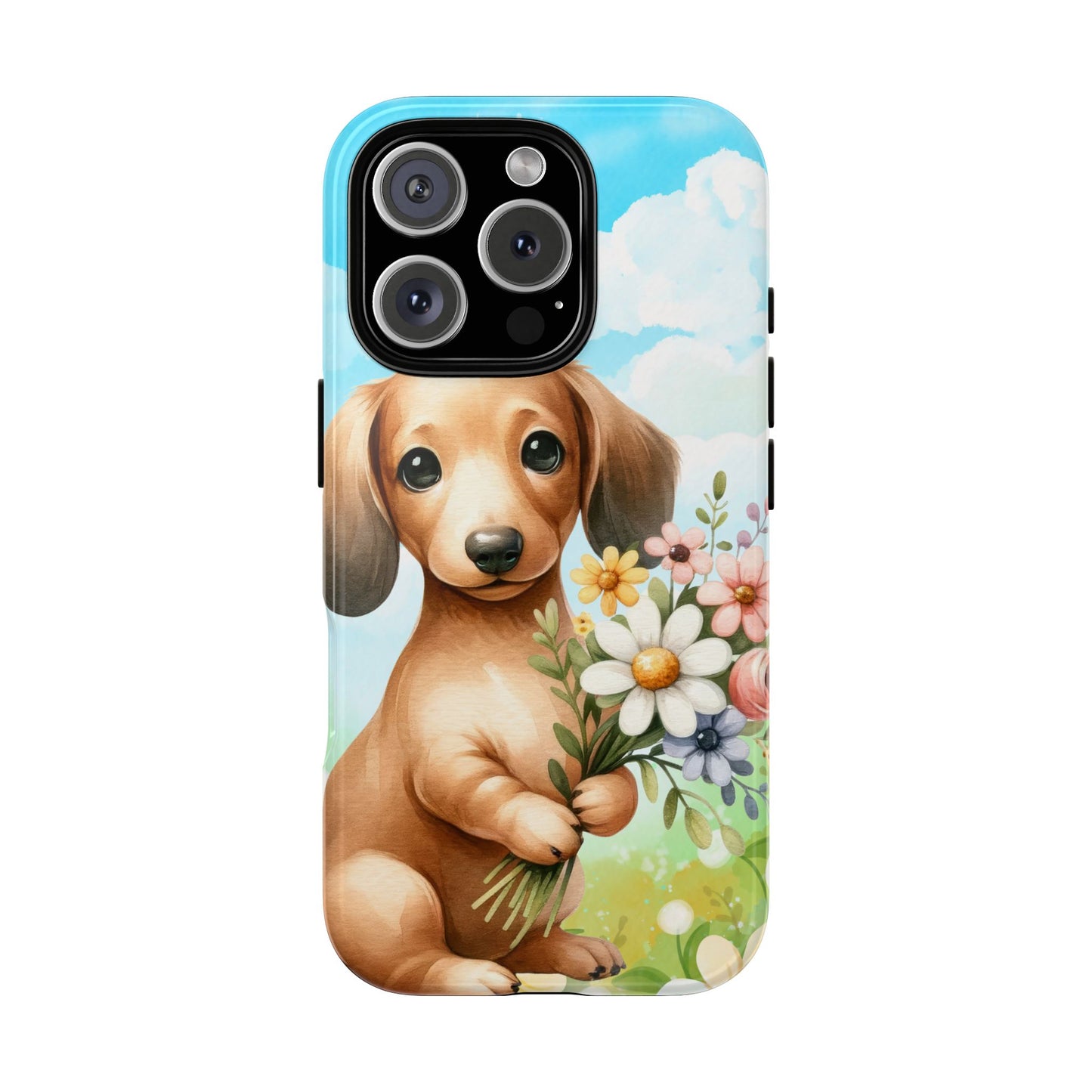 Watercolor Dachshund Dog Phone Case - Rescue Dog Apple Pixel Galaxy Spring