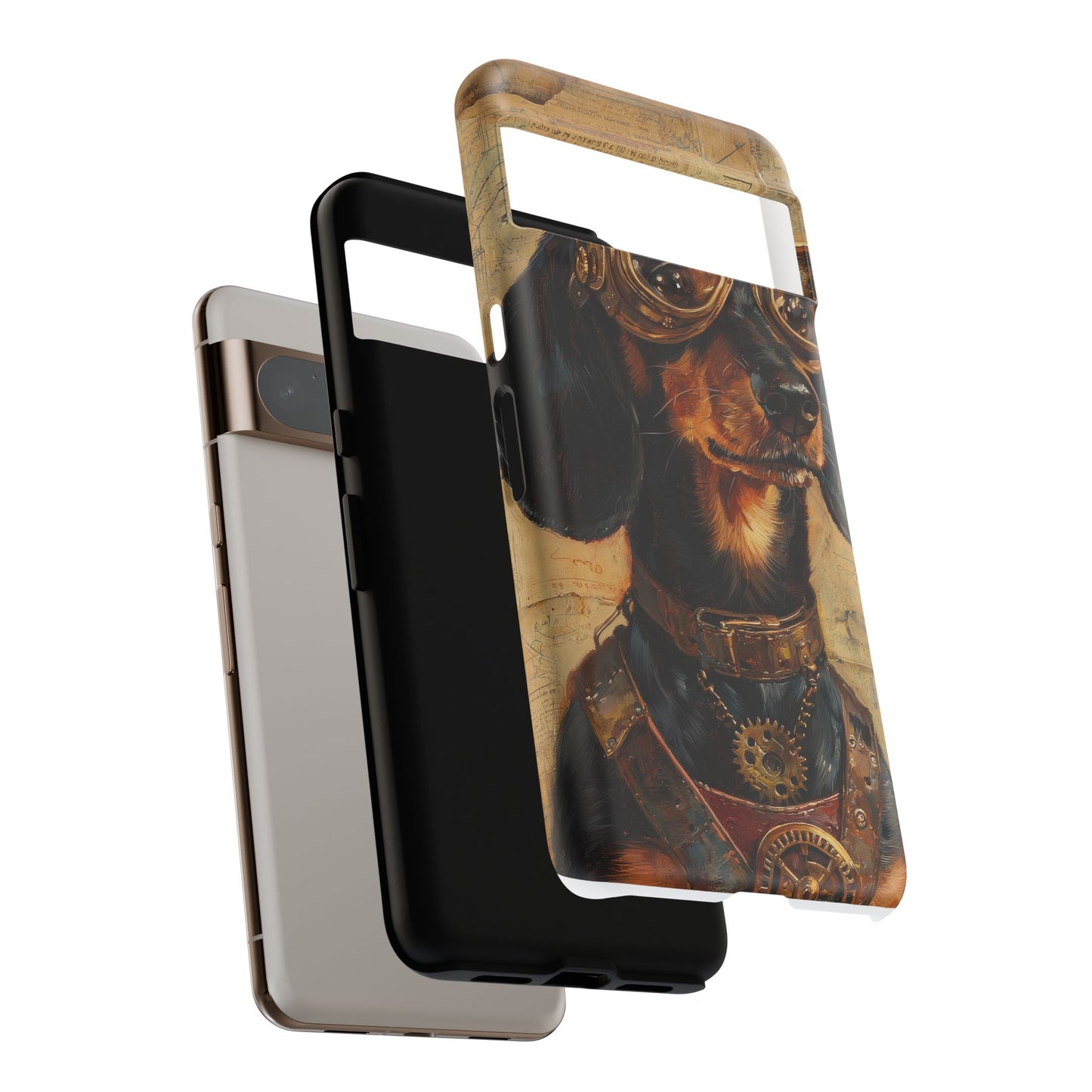 Steam Punk Dachshund Mens Phone Case - Dog Apple Pixel Galaxy
