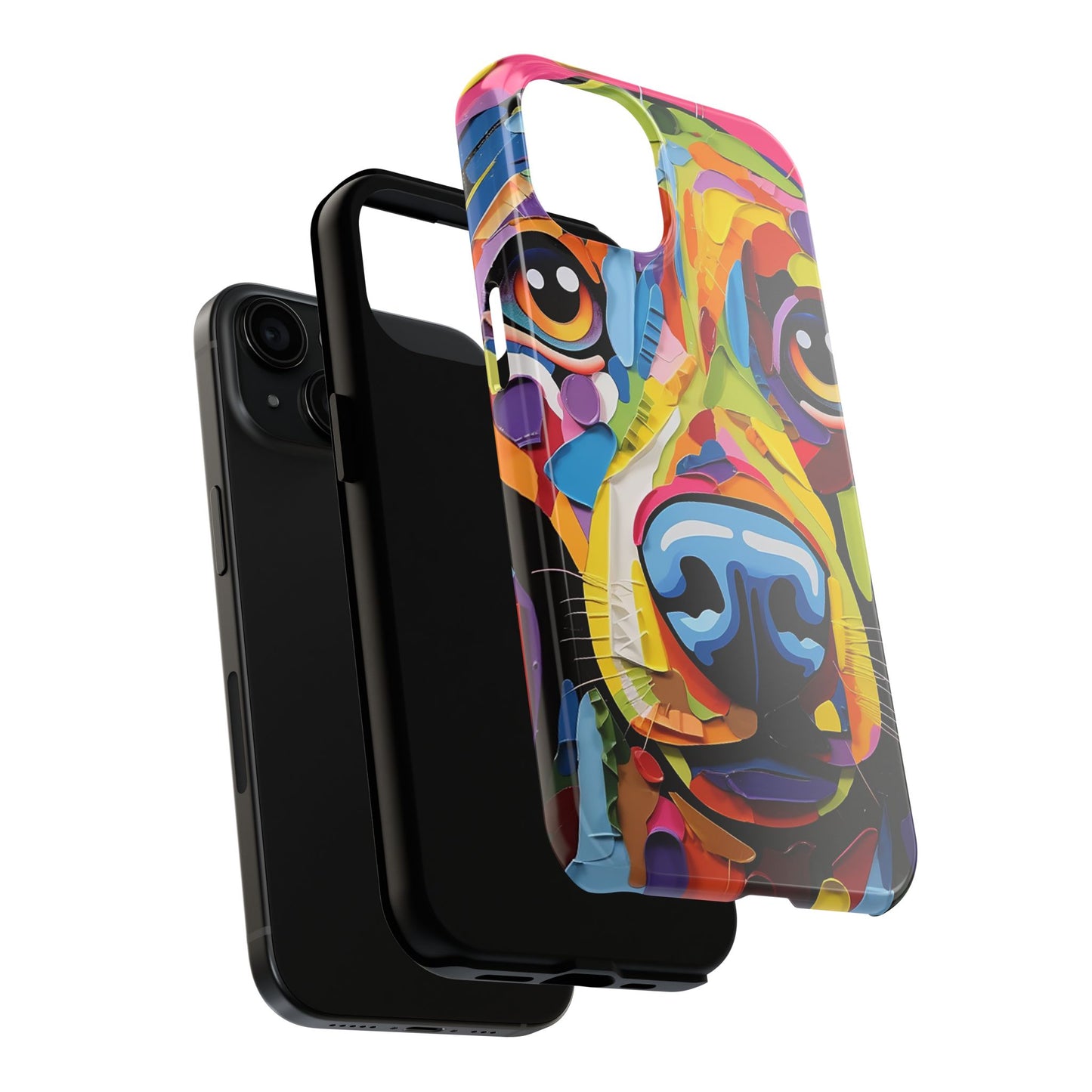 Bright Colorful Dachshund iPhone 15 Tough Phone Cases
