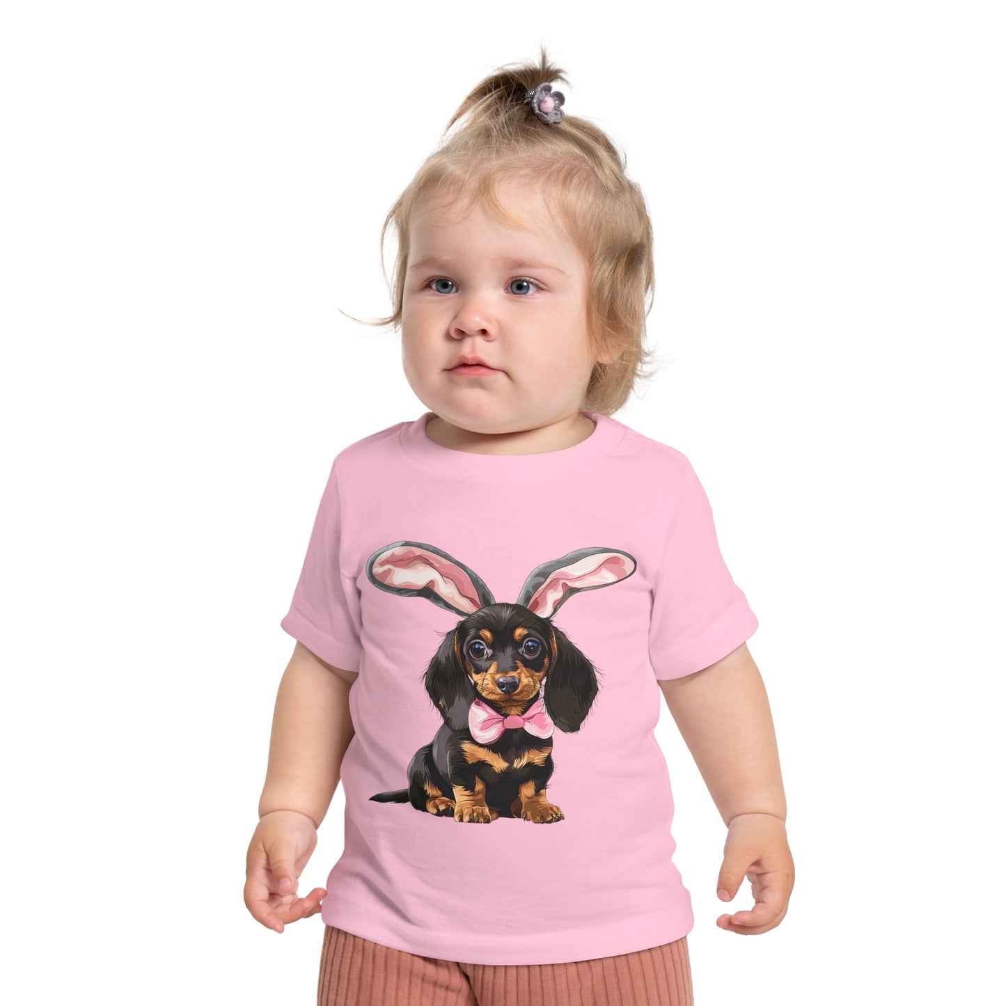 Easter Girl Puppy Baby T-Shirt, Cute Dog Doxie Toddler Dachshund