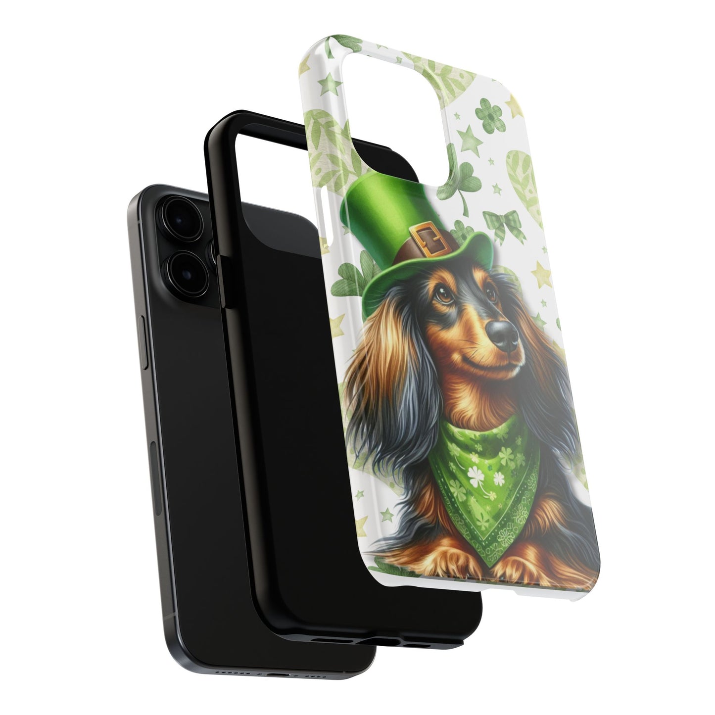 St Patricks Cute Dachshund Phone Case Dog Lover Gift Tough Phone Cover Patty