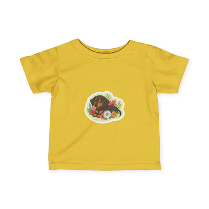 Floral Dachshund Infant Tee Toddler TShirt Cute Baby Shirt Dog Lover Gift Spring
