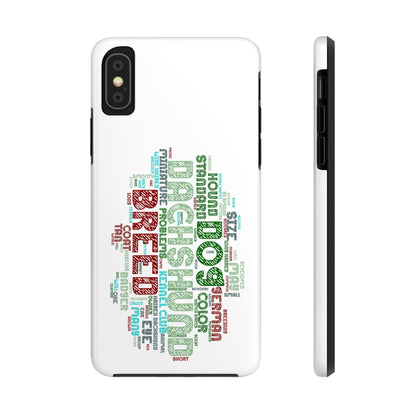 Dachshund Phone Case Dog Lover Gift Tough Phone Cover Doxie Word Art