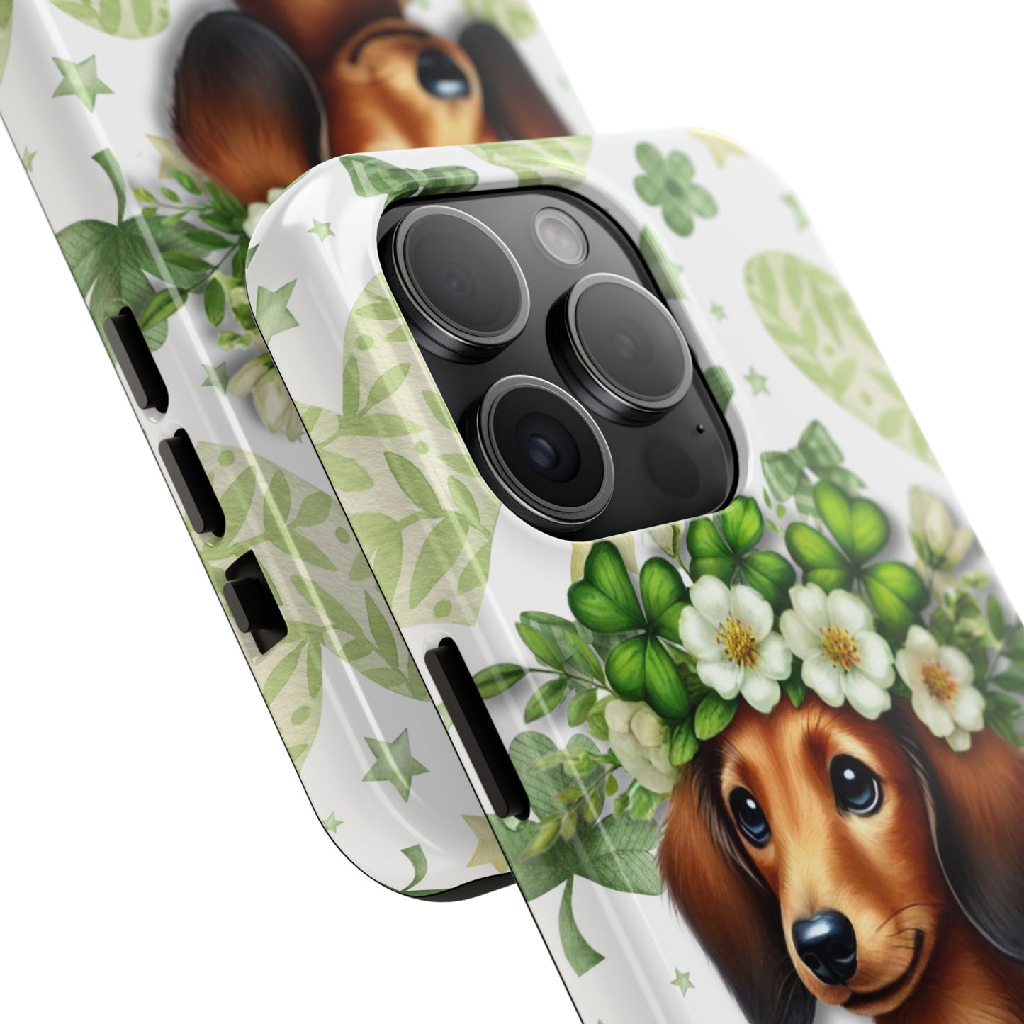 St Patricks Cute Dachshund Phone Case Dog Lover Gift Tough Phone Cover Patty
