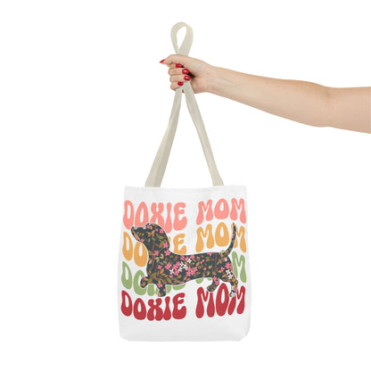 Black and Tan Dachshund Puppy Tote Bag Bright and Cheerful Weiner Doxie Patterned