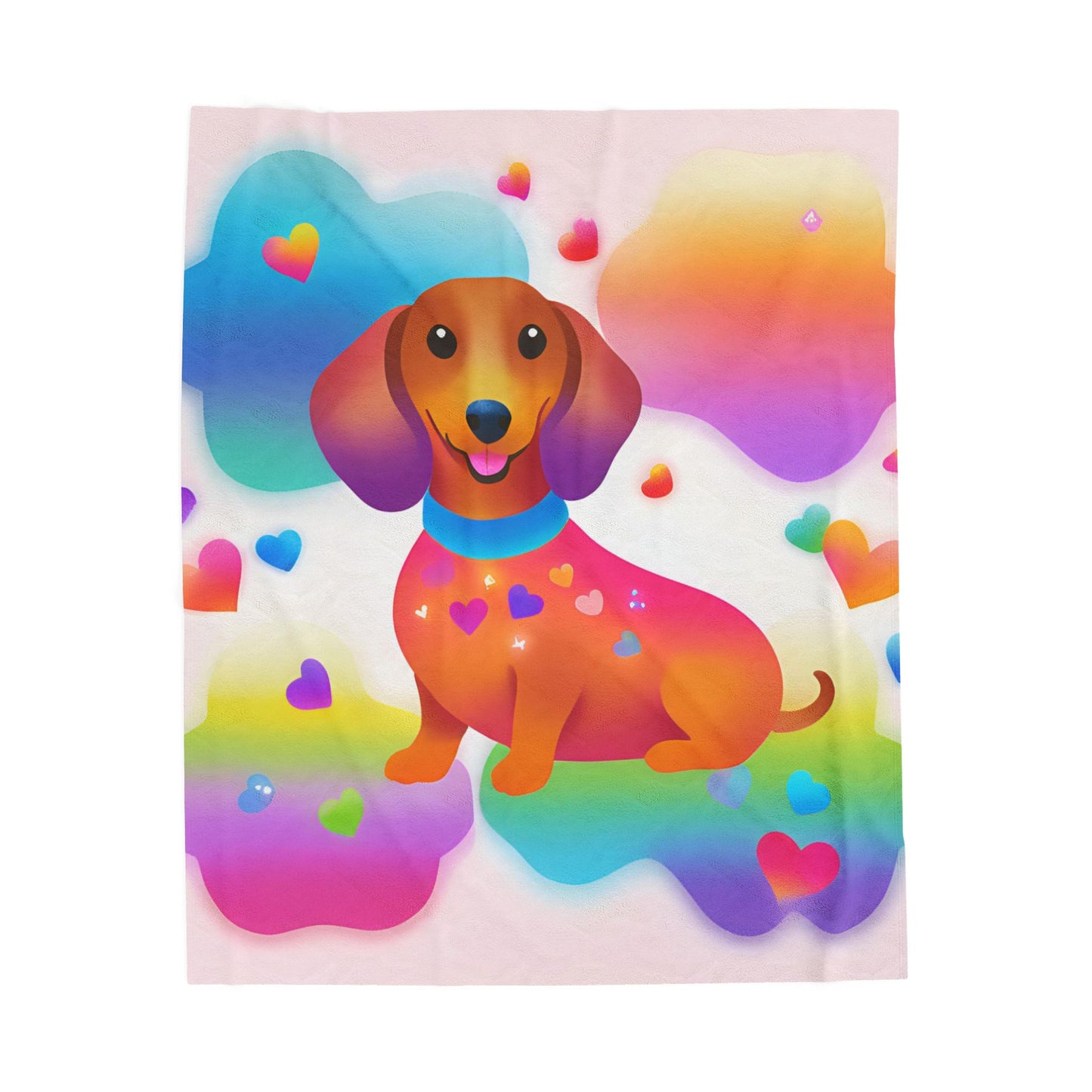 Neon Dachshund Blanket, Cozy Throw, Dog Lover Gift, Animal Print Bedding, Weiner Dog