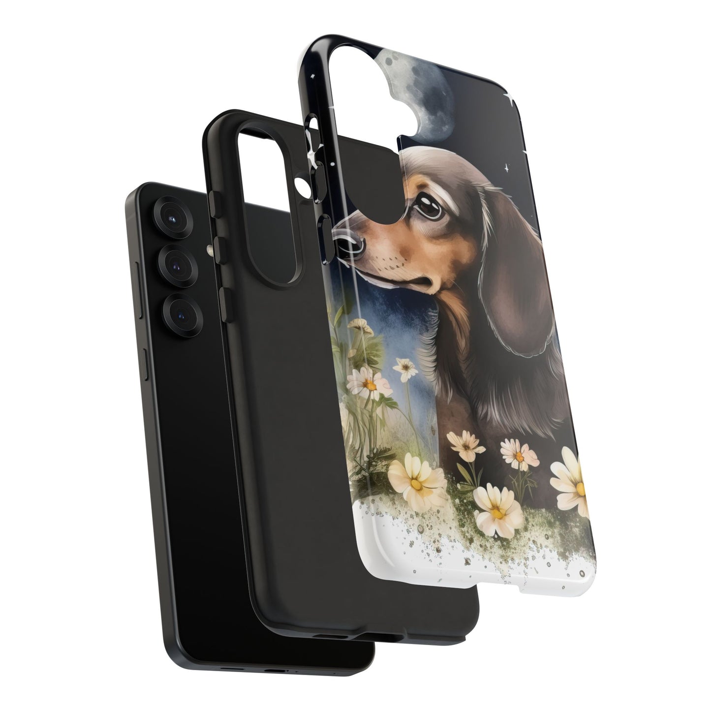 Vibrant Dachshund Moonlight Phone Case - Dog Apple Pixel Galaxy