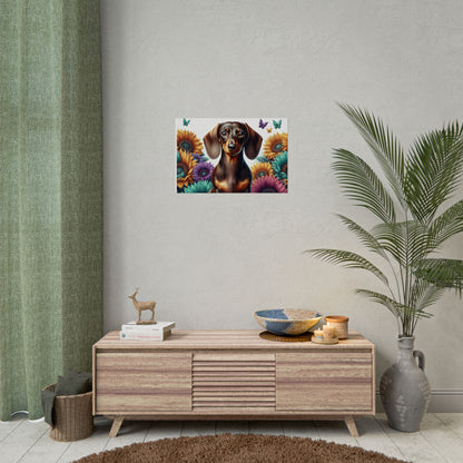 Floral Dachshund Rolled Posters