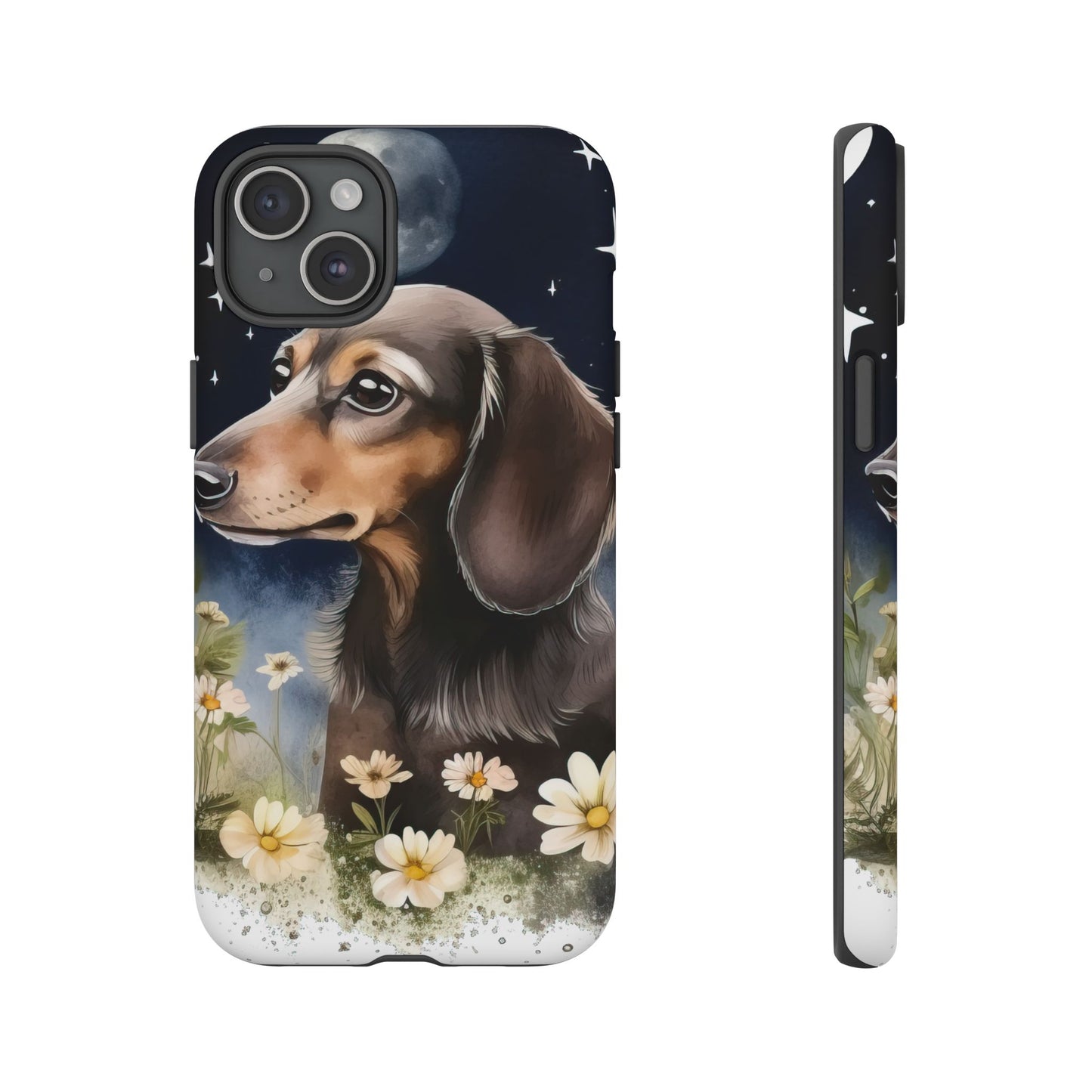 Vibrant Dachshund Moonlight Phone Case - Dog Apple Pixel Galaxy