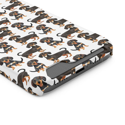 Dachshund Phone Case, Trendy Wallet Case for Dog Lovers, Cute Card Holder Cover, Animal Print Accessory, Slim Protective