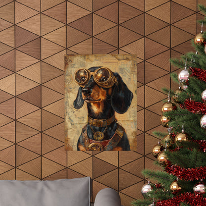 Steam Punk Dachshund Vertical Poster Dog Room Art Gift Game Room Sophisticated 2