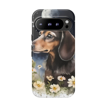 Vibrant Dachshund Moonlight Phone Case - Dog Apple Pixel Galaxy