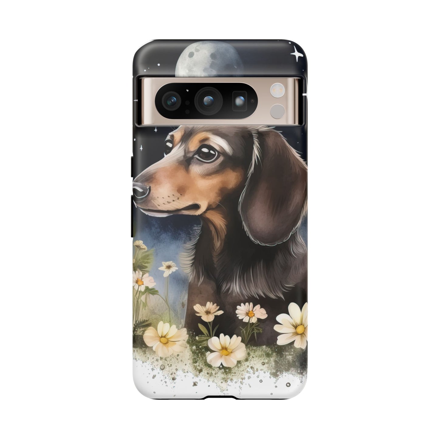 Vibrant Dachshund Moonlight Phone Case - Dog Apple Pixel Galaxy