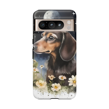Vibrant Dachshund Moonlight Phone Case - Dog Apple Pixel Galaxy