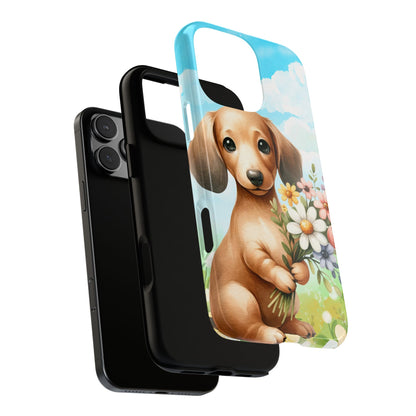 Watercolor Dachshund Dog Phone Case - Rescue Dog Apple Pixel Galaxy Spring