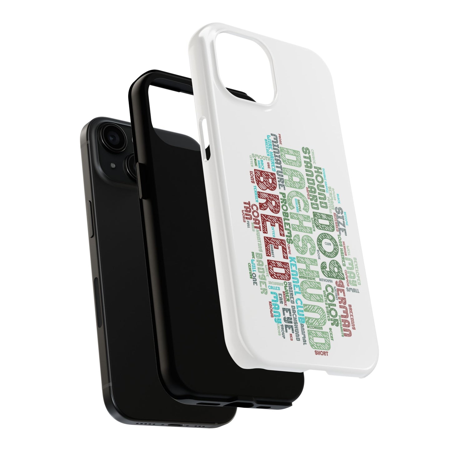 Dachshund Phone Case Dog Lover Gift Tough Phone Cover Doxie Word Art