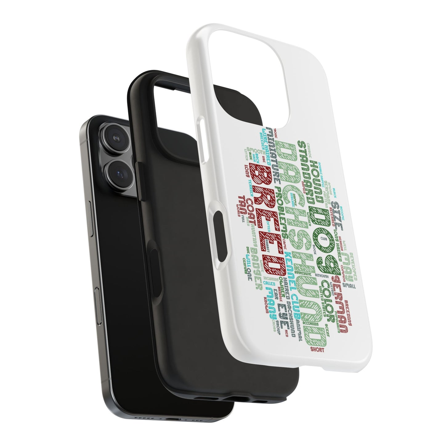 Dachshund Phone Case Dog Lover Gift Tough Phone Cover Doxie Word Art