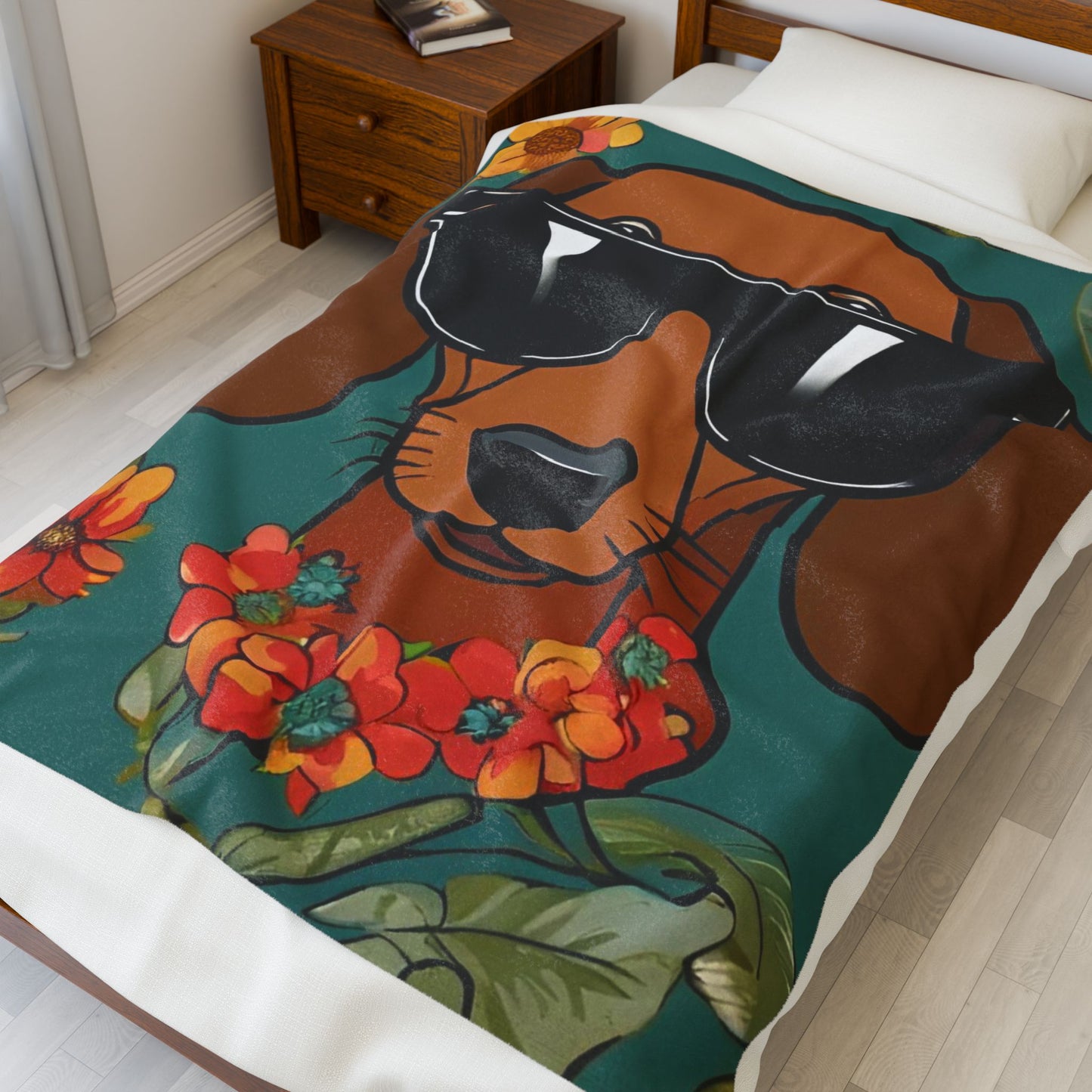 Dachshund Blanket, Cozy Throw, Dog Lover Gift, Animal Print Bedding, Weiner Dog