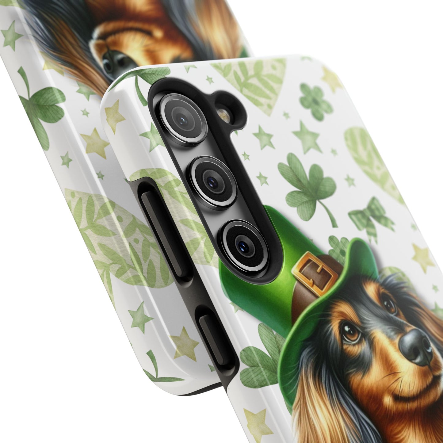 St Patricks Cute Dachshund Phone Case Dog Lover Gift Tough Phone Cover Patty