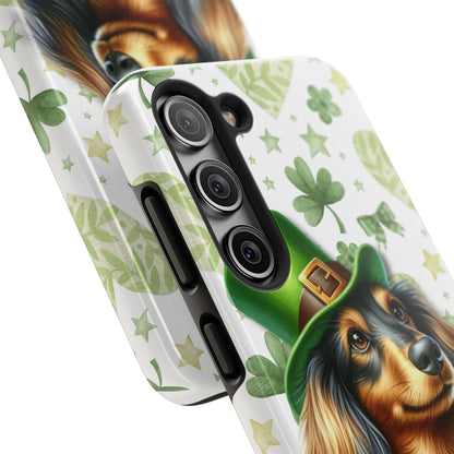 St Patricks Cute Dachshund Phone Case Dog Lover Gift Tough Phone Cover Patty