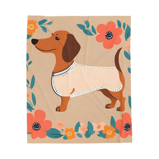 Dachshund Blanket, Cozy Throw, Dog Lover Gift, Animal Print Bedding, Weiner Dog