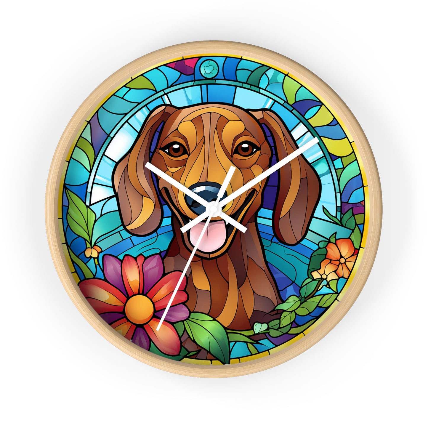Stained Glass Printed Clock
