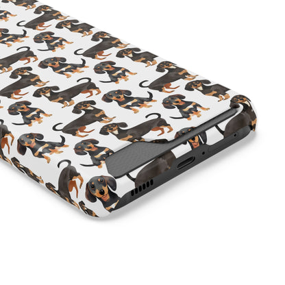 Dachshund Phone Case, Trendy Wallet Case for Dog Lovers, Cute Card Holder Cover, Animal Print Accessory, Slim Protective