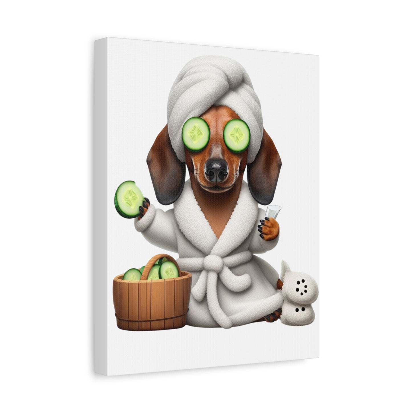Canvas Print, Cute Dachshund in Bathrobe, Funny Animal Art, Home Decor, Dog Lover Gift, Wall Art, Nursery Decor