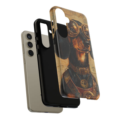 Steam Punk Dachshund Mens Phone Case - Dog Apple Pixel Galaxy