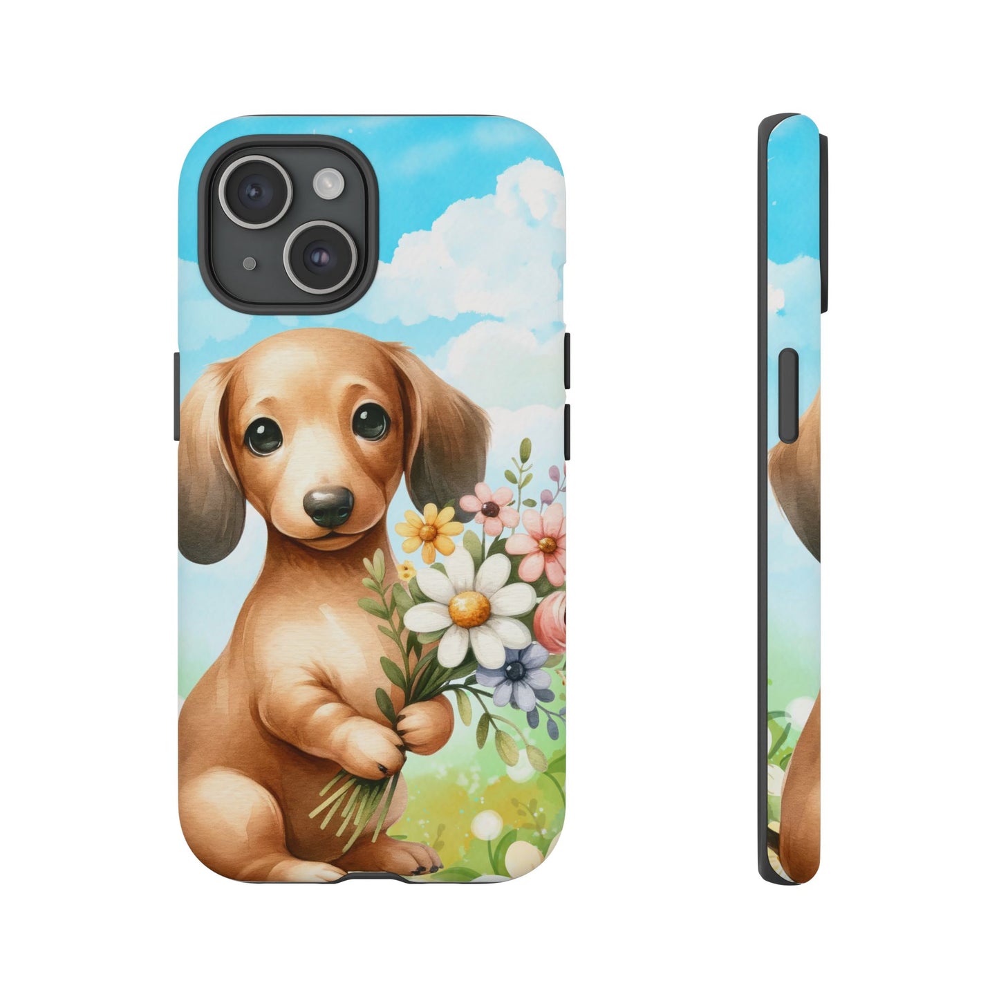 Watercolor Dachshund Dog Phone Case - Rescue Dog Apple Pixel Galaxy Spring