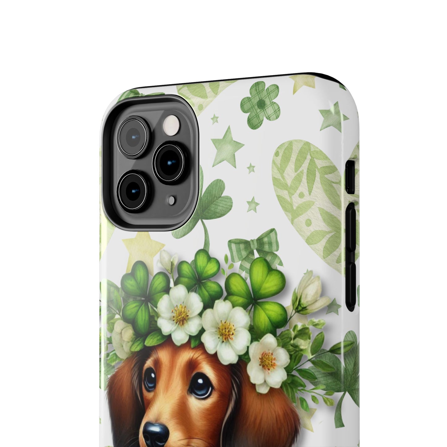 St Patricks Cute Dachshund Phone Case Dog Lover Gift Tough Phone Cover Patty