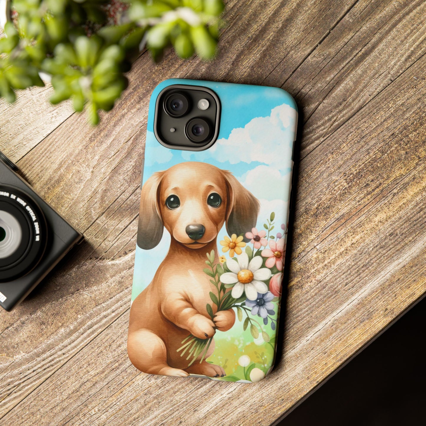 Watercolor Dachshund Dog Phone Case - Rescue Dog Apple Pixel Galaxy Spring