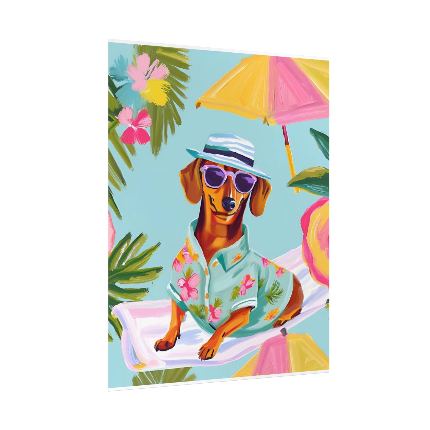 Sophisticated Dachshund Poster Dog Wall Art Animal Lover Game Room Decoration Weiner Dog