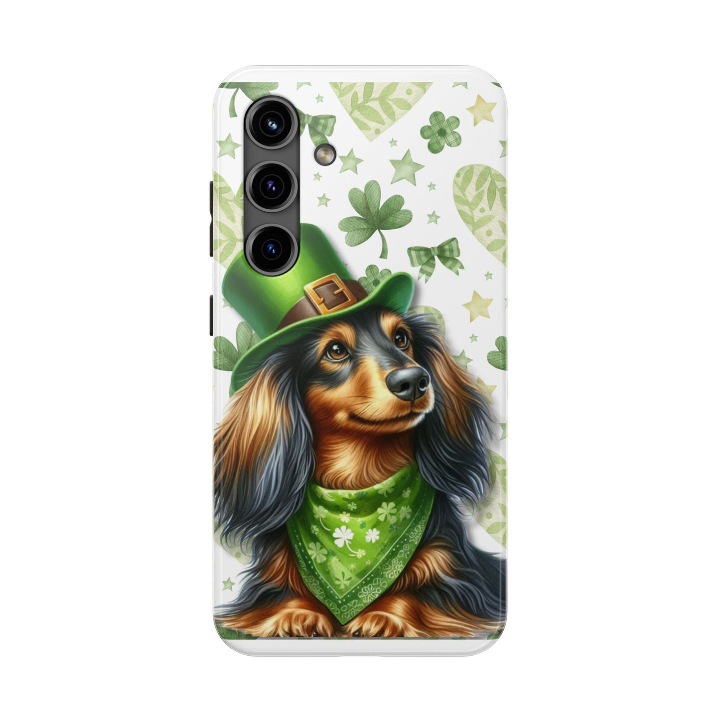 St Patricks Cute Dachshund Phone Case Dog Lover Gift Tough Phone Cover Patty