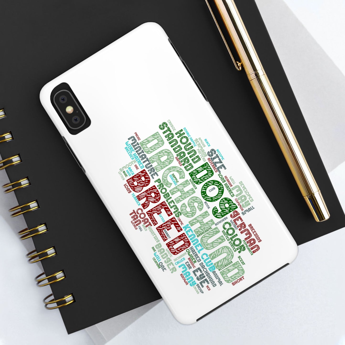 Dachshund Phone Case Dog Lover Gift Tough Phone Cover Doxie Word Art