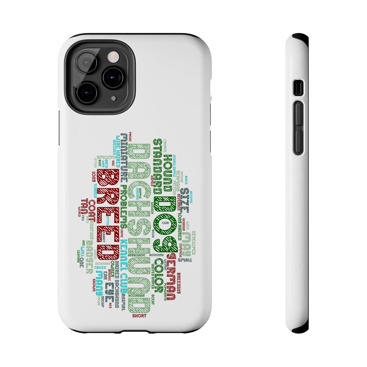Dachshund Phone Case Dog Lover Gift Tough Phone Cover Doxie Word Art