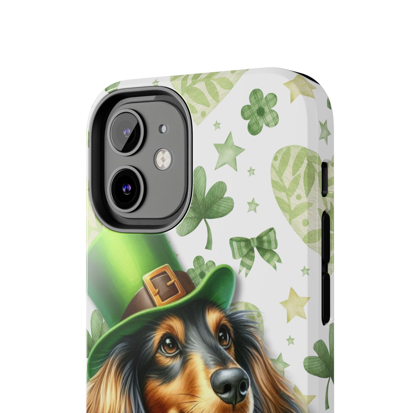 St Patricks Cute Dachshund Phone Case Dog Lover Gift Tough Phone Cover Patty
