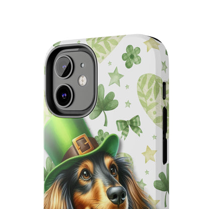 St Patricks Cute Dachshund Phone Case Dog Lover Gift Tough Phone Cover Patty
