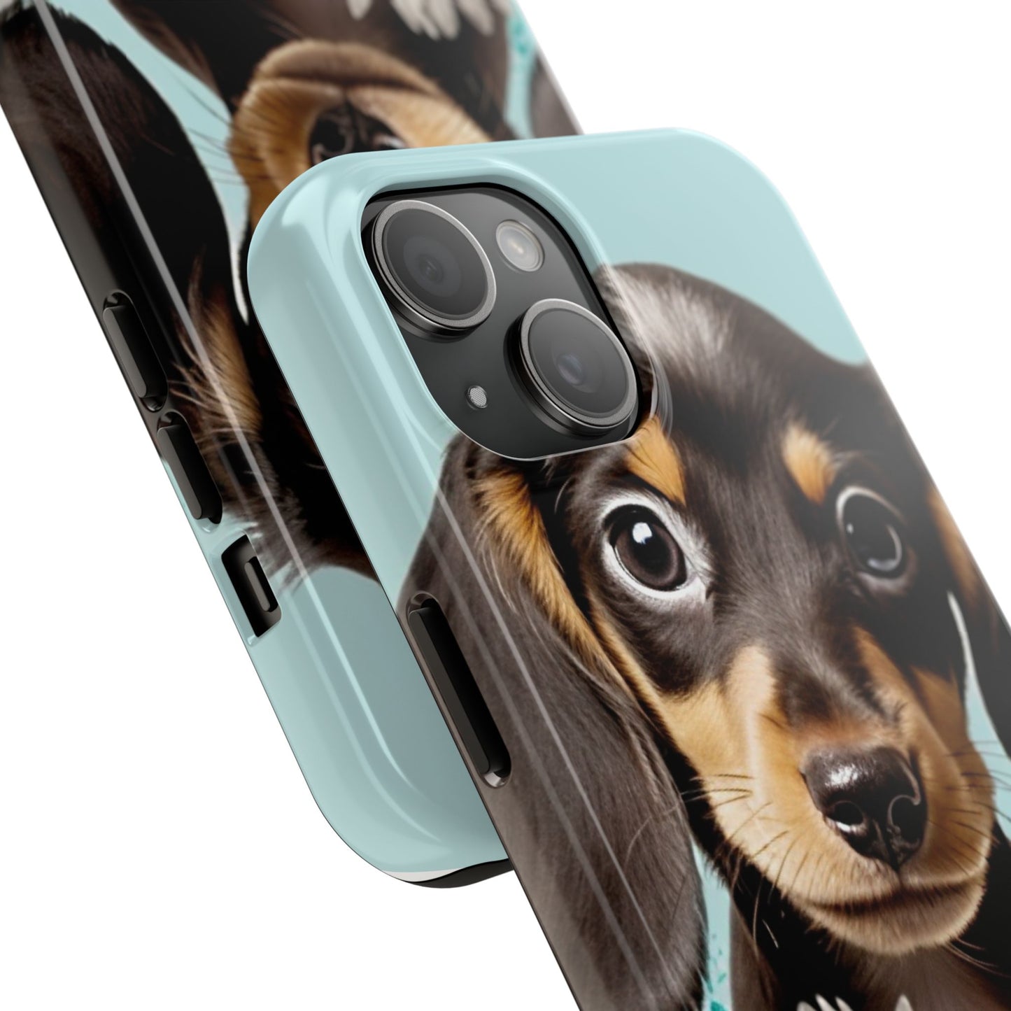Adorable Puppy Bright Colorful Dachshund iPhone 15 Tough Phone Cases