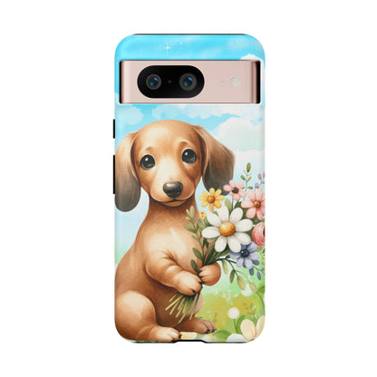 Watercolor Dachshund Dog Phone Case - Rescue Dog Apple Pixel Galaxy Spring