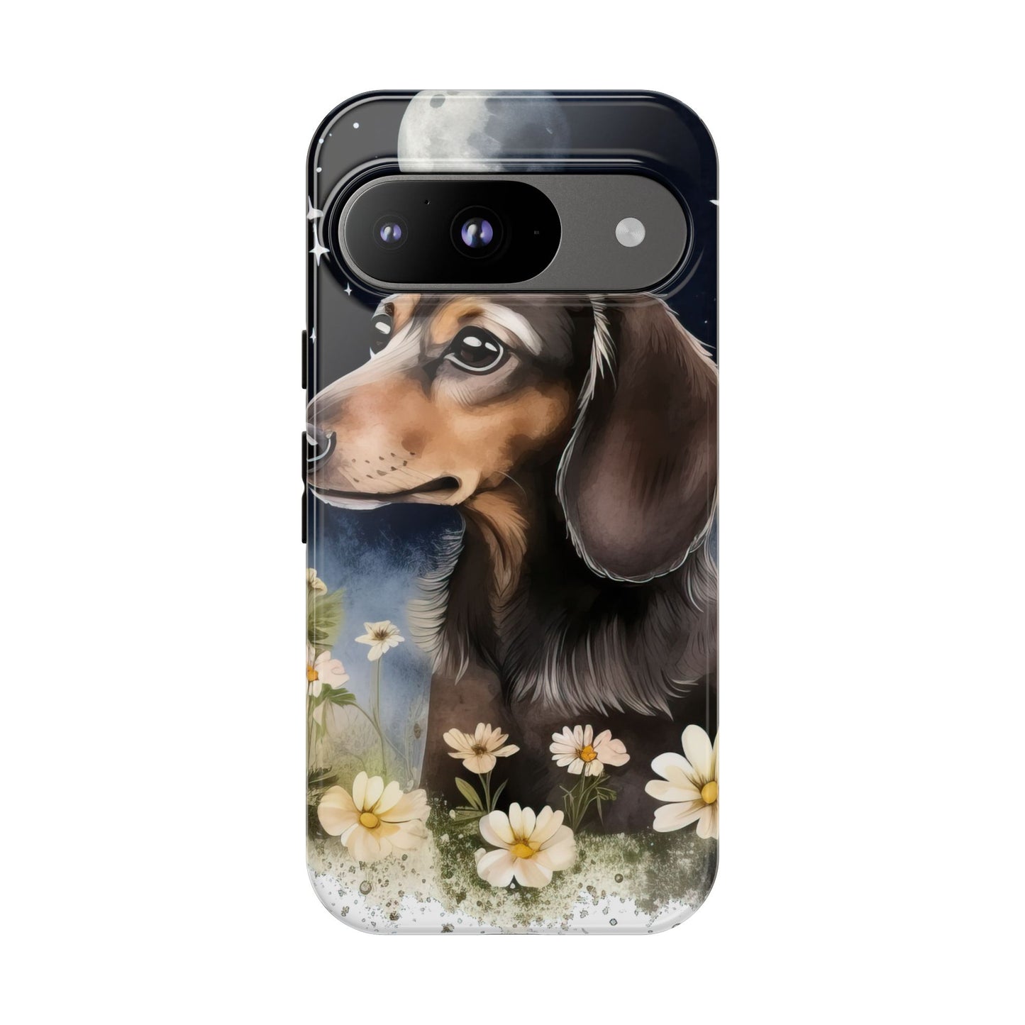 Vibrant Dachshund Moonlight Phone Case - Dog Apple Pixel Galaxy