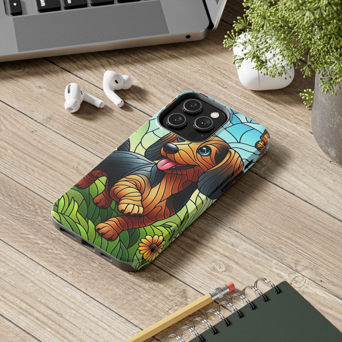Cute Dachshund Phone Case, Dog Lover Gift, Tough Phone Cover, Pet Accessory,