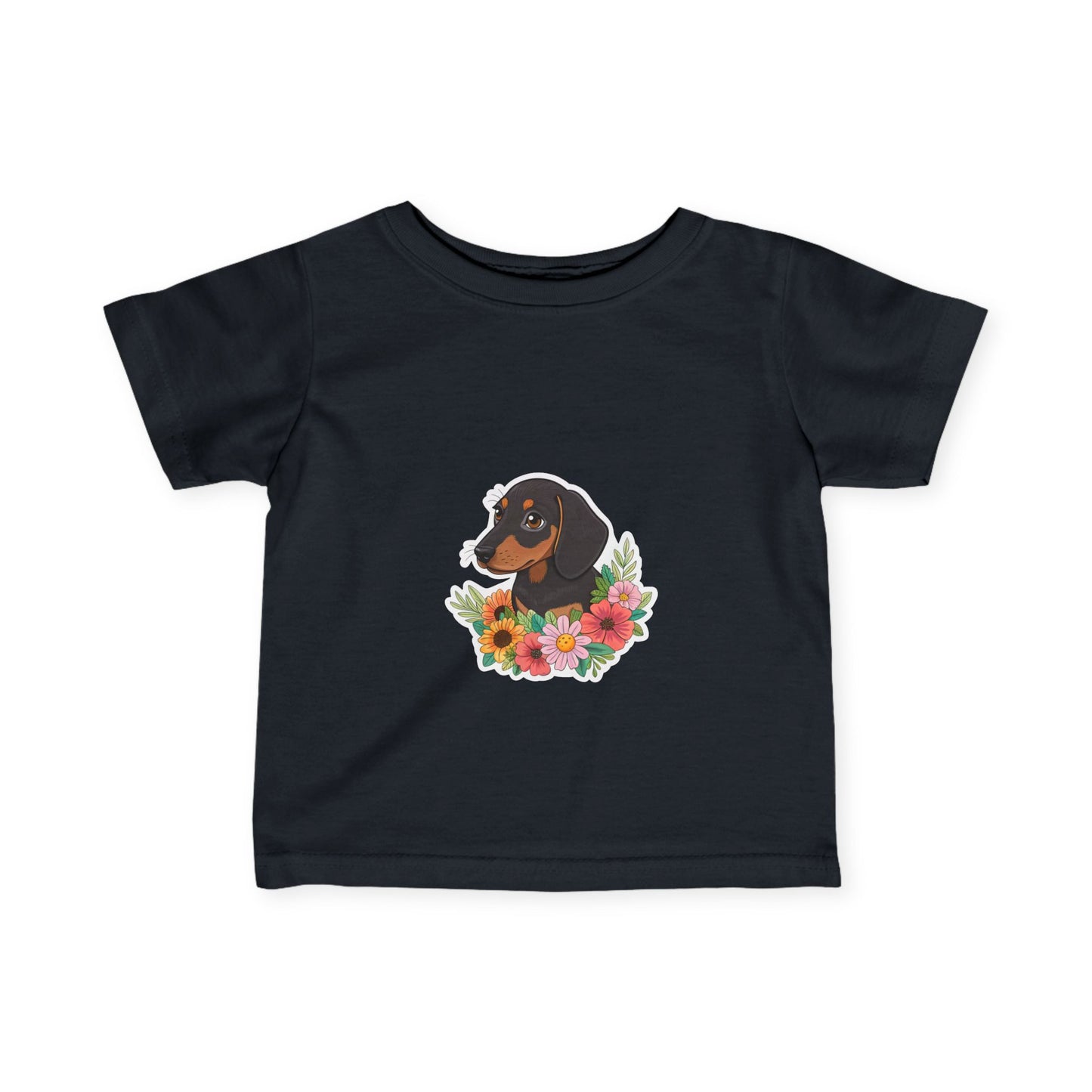 Floral Dachshund Infant Tee Toddler TShirt Cute Baby Shirt Dog Lover Gift Spring