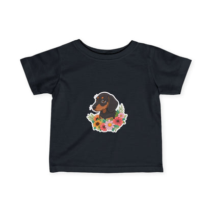 Floral Dachshund Infant Tee Toddler TShirt Cute Baby Shirt Dog Lover Gift Spring