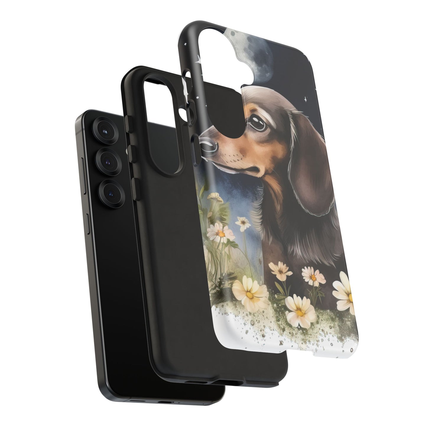 Vibrant Dachshund Moonlight Phone Case - Dog Apple Pixel Galaxy