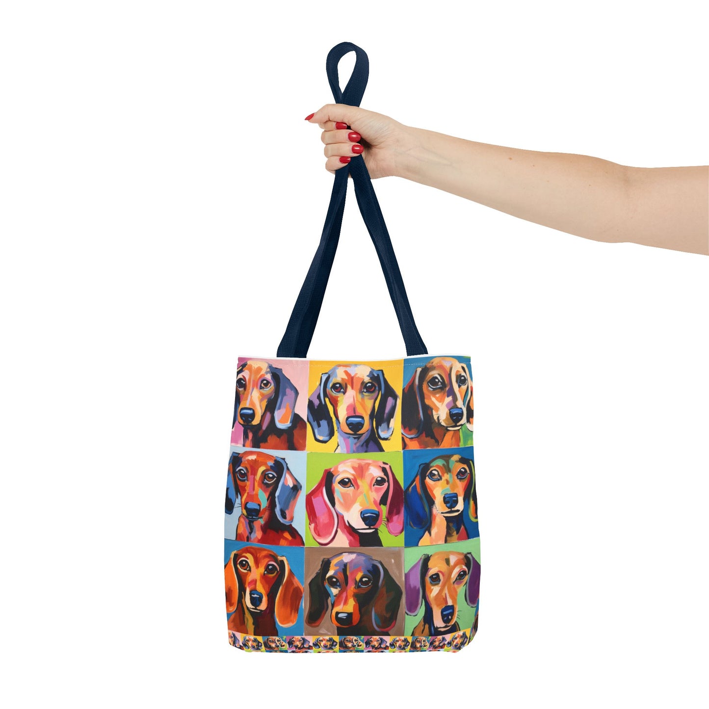 Colorful Dachshund Tote Bag Bright and Cheerful Brown Dapple Weiner