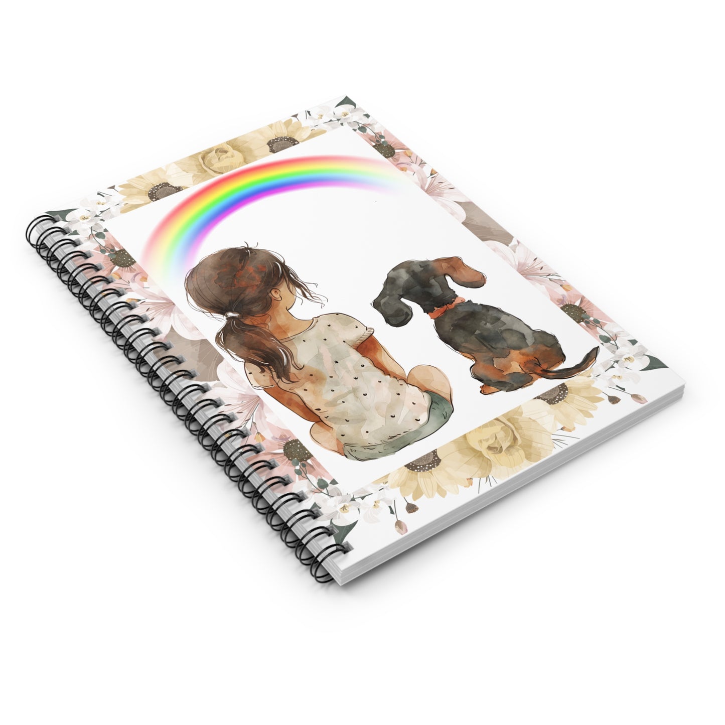 Beautiful Watercolor Dachshund Spiral Notebook Pet Journal, Dog Lover Gift