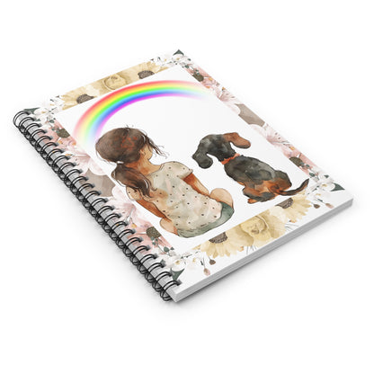 Beautiful Watercolor Dachshund Spiral Notebook Pet Journal, Dog Lover Gift