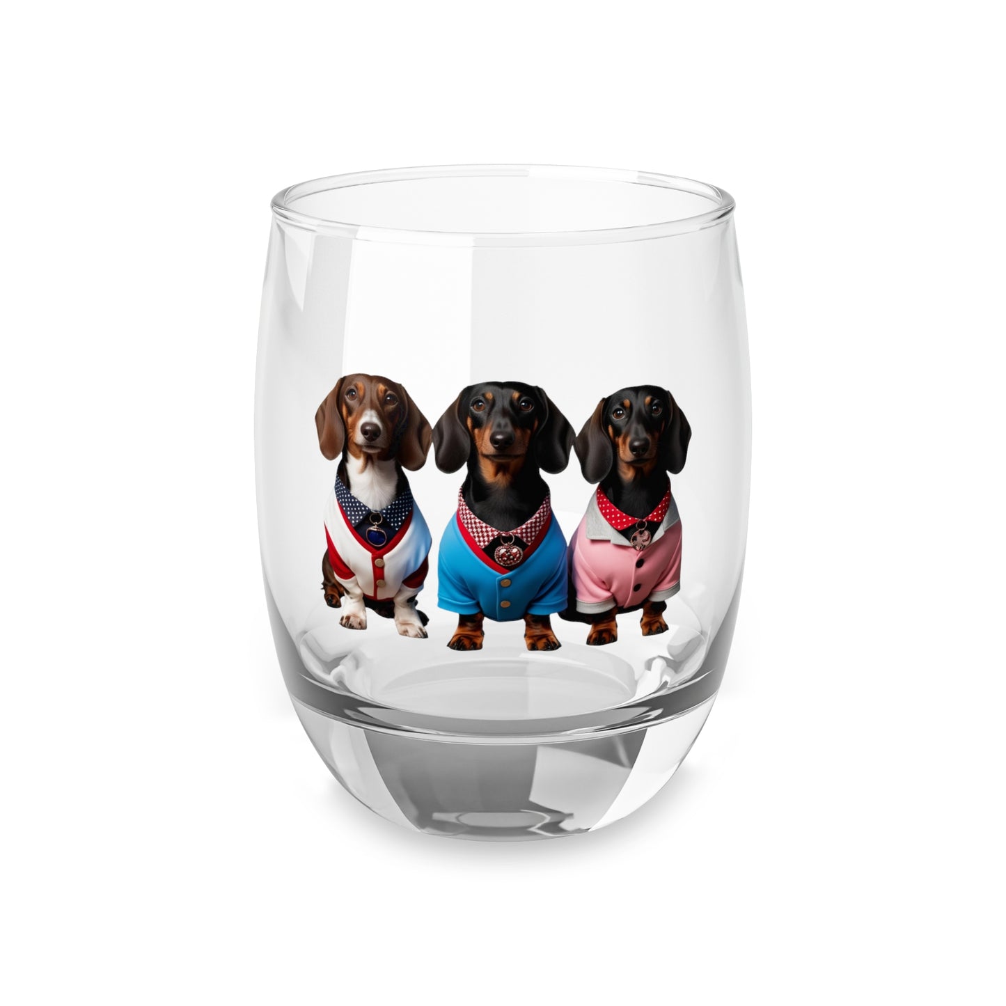Three Dachshund Whiskey Glass, Dog Lover Gift, Cute Animal Barware, Unique Drinking